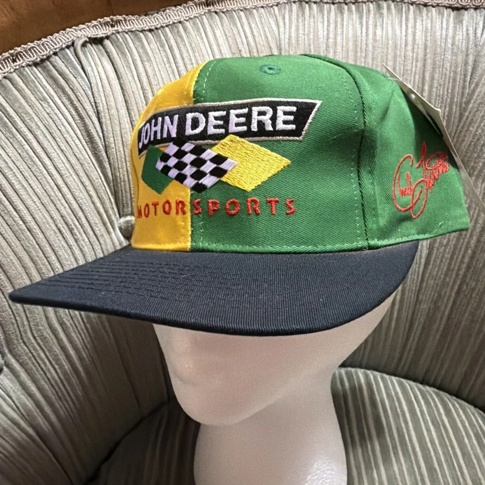 Vintage John Deere Motorsports Chad Little Roush Racing SnapBack Hat 6 Panel New